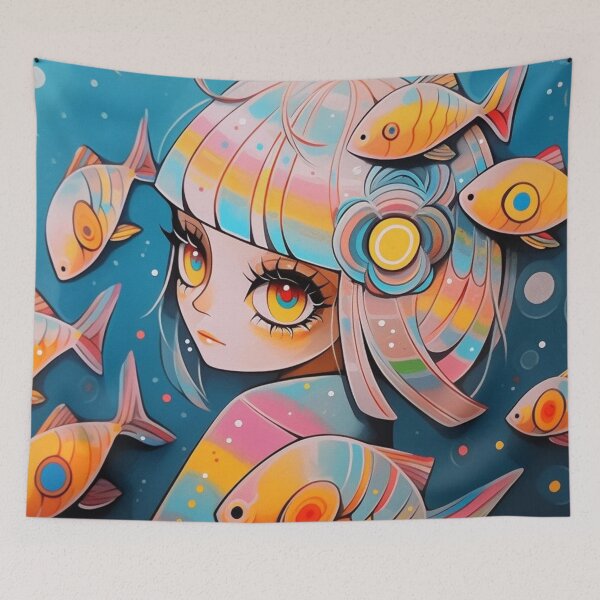 Item preview, "Girl & Fish Fantasy" designed and sold by HUNZINATOR.