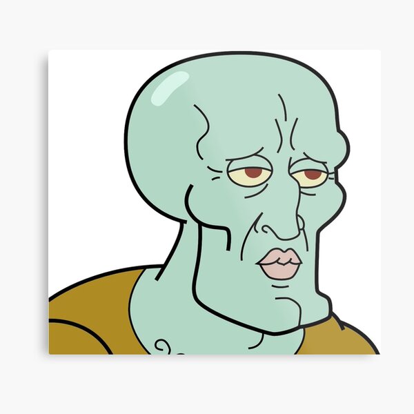 "Handsome Squidward CloseUp" Metal Print by Camillag24