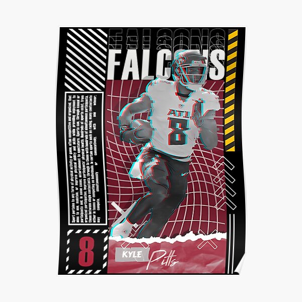 Trends International NFL Atlanta Falcons - Kyle Pitts 21 Framed Wall Poster  Prints Mahogany Framed Version 22.375 x 34