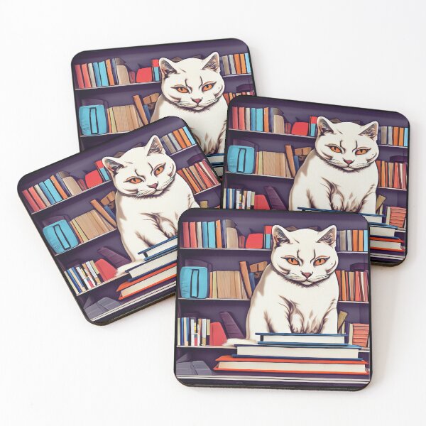 Item preview, Library White Cat designed and sold by Ridaelb.