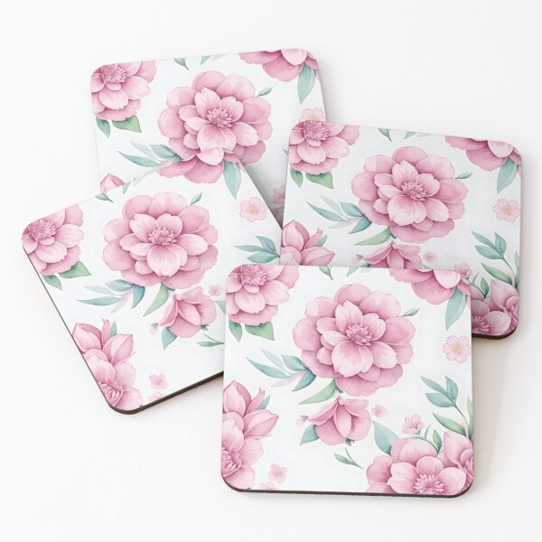 Item preview, Elegant pink botanical watercolor floral pattern designed and sold by ArtCornerStudio.