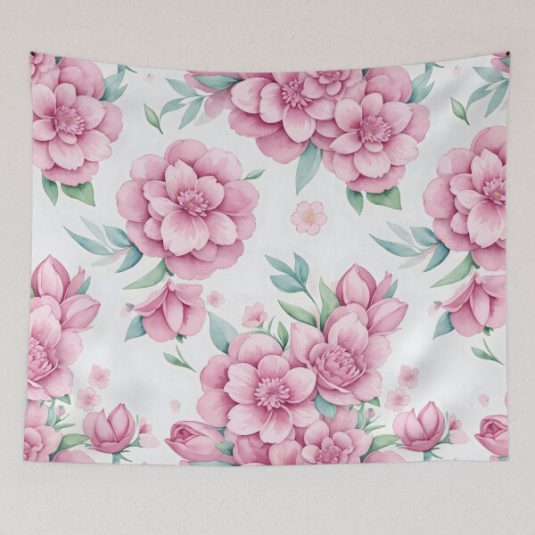 Item preview, Elegant pink botanical watercolor floral pattern designed and sold by ArtCornerStudio.