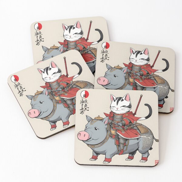 Item preview, cat riding a pig designed and sold by Jambonfromage.