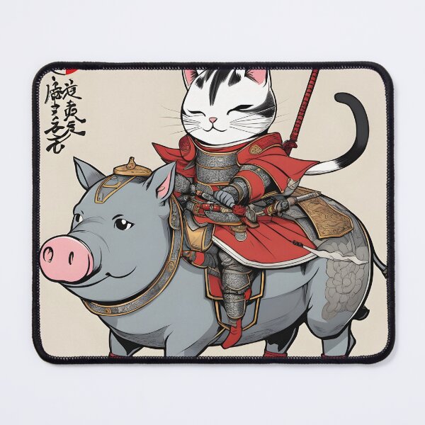 Item preview, cat riding a pig designed and sold by Jambonfromage.