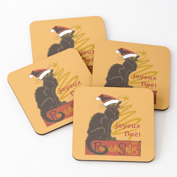 Item preview, Joyeux Noel Le Chat Noir With Stylized Golden Tree v2 designed and sold by taiche.