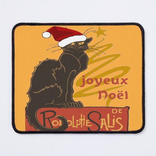 Item preview, Joyeux Noel Le Chat Noir With Stylized Golden Tree designed and sold by taiche.