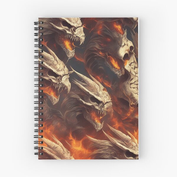 Item preview, Dragon skulls in the fire designed and sold by FrozenPolarBear.