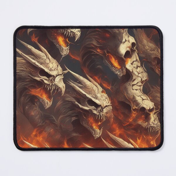 Item preview, Dragon skulls in the fire designed and sold by FrozenPolarBear.