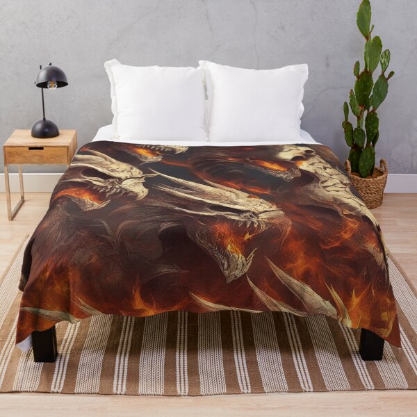 Item preview, Dragon skulls in the fire designed and sold by FrozenPolarBear.