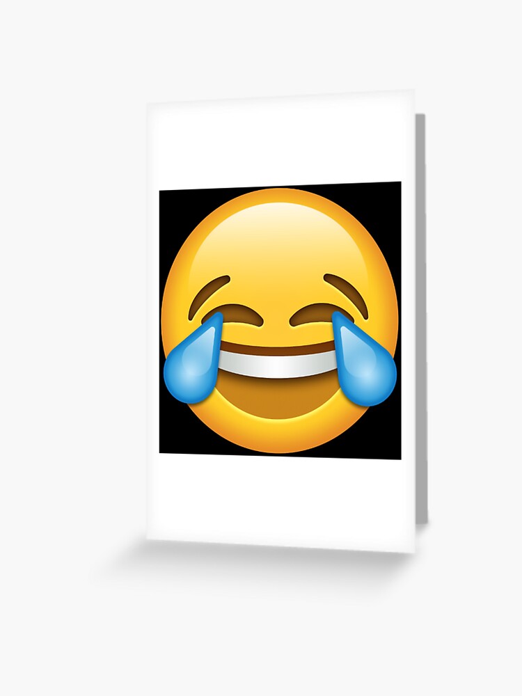 Carte De Vœux Emoji Qui Rit Par Ange26 Redbubble