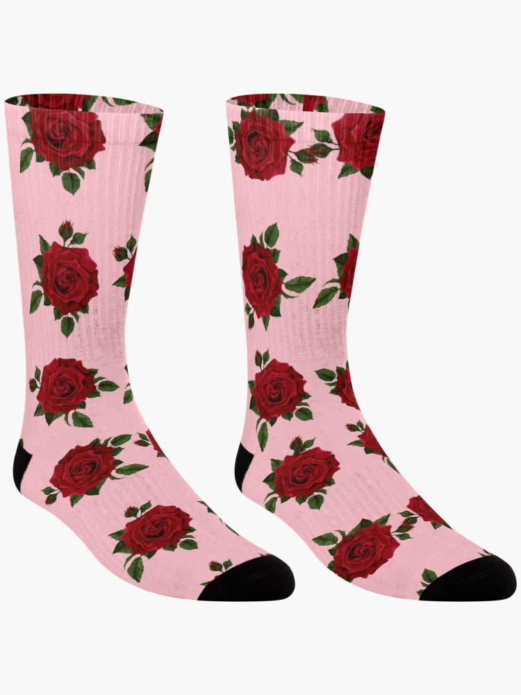 Thumbnail 3 of 5, Socks, Beautiful Red Roses designed and sold by YourPattern.