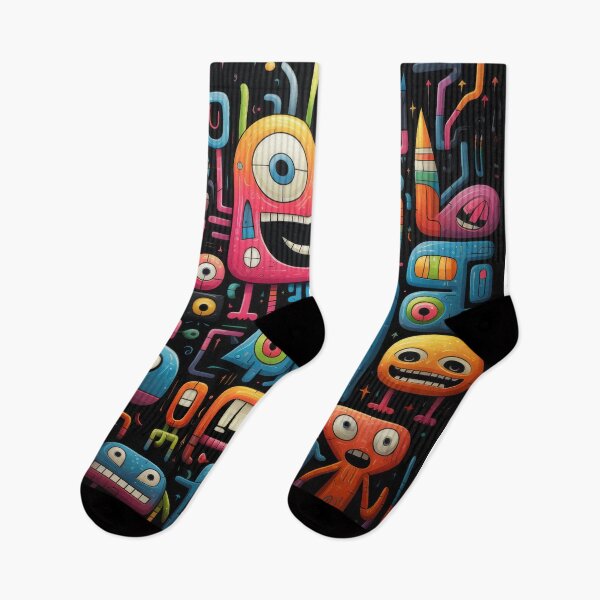 Item preview, Whimsical Geometric Monsterland: Colorful Creatures for Playful Decor designed and sold by lordyswiss.