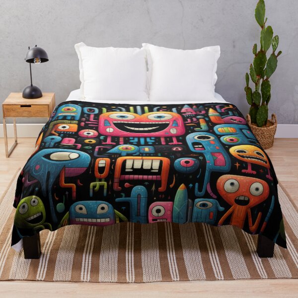 Item preview, Whimsical Geometric Monsterland: Colorful Creatures for Playful Decor designed and sold by lordyswiss.