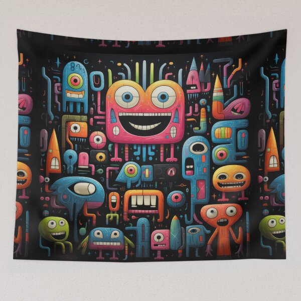 Item preview, Whimsical Geometric Monsterland: Colorful Creatures for Playful Decor designed and sold by lordyswiss.