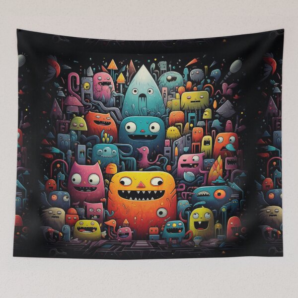 Item preview, Whimsical Geometric Monsterland: Colorful Creatures Version 2 designed and sold by lordyswiss.