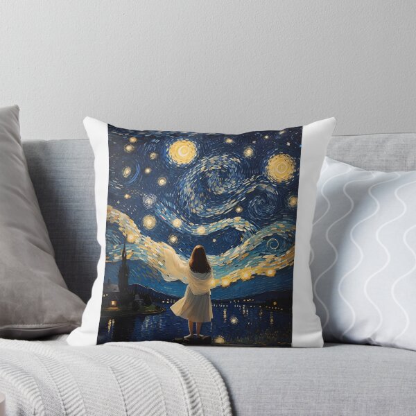 Item preview, Girl in the Starry Night: Digital Illustration Beneath the Starlit Sky designed and sold by Geekline.
