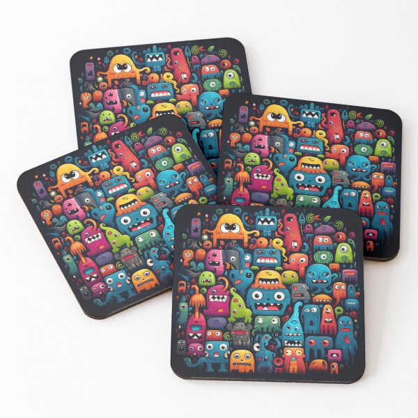 Item preview, Whimsical Geometric Monsterland: Colorful Creatures Version 3 designed and sold by lordyswiss.