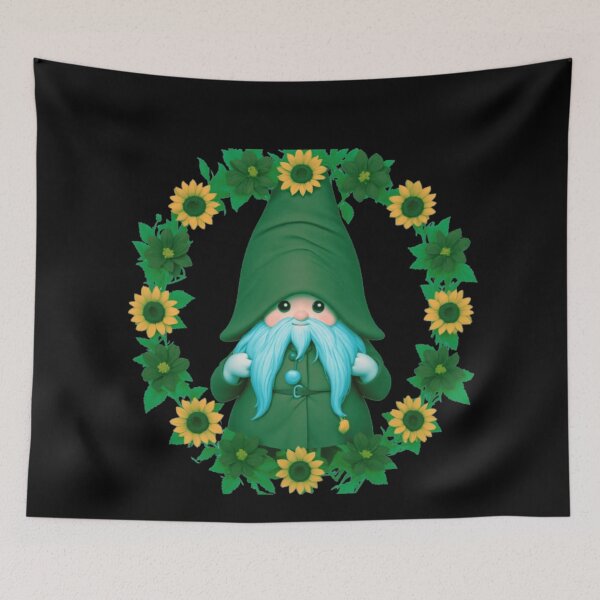 Item preview, Adorable Green Gnome - Sweet Boho Gnome Flower Design designed and sold by TGAL2.