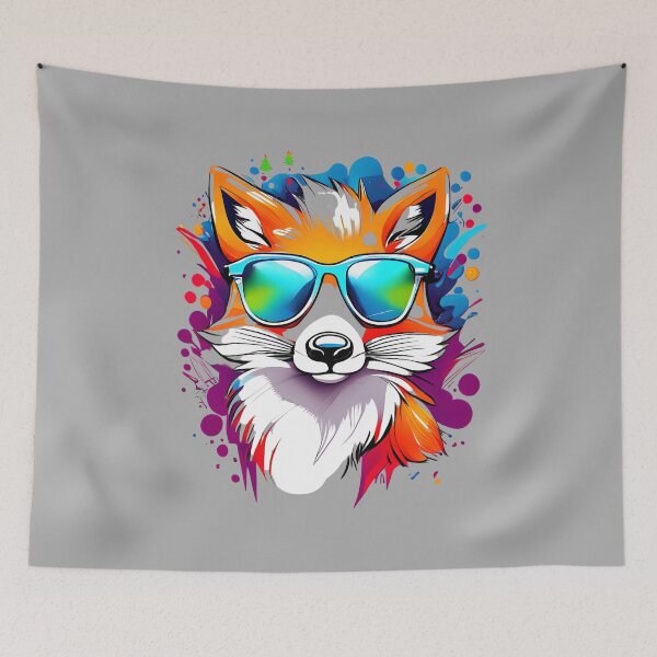Item preview, Colorful and smart red fox designed and sold by tinytwist.