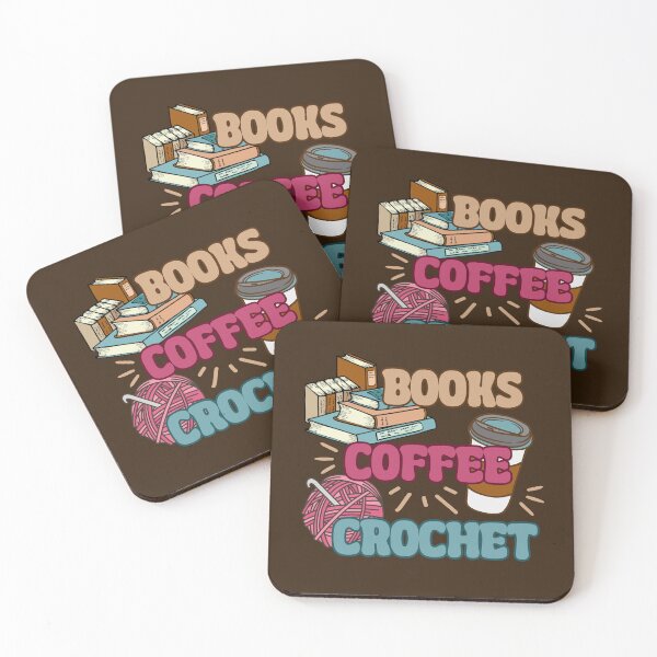 Item preview, Books Coffee Crochet - Funny Book Lover, Coffee Drinker, Crocheting designed and sold by gyenayme.