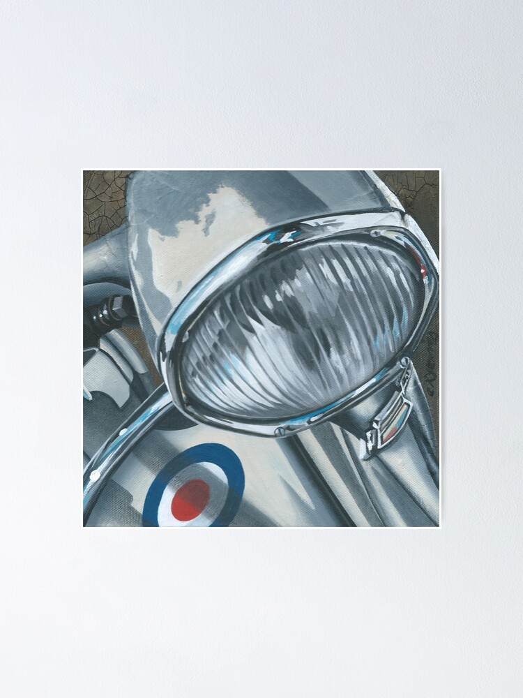 Lambretta Close Up Original Painting Poster By Nikkimorris Redbubble