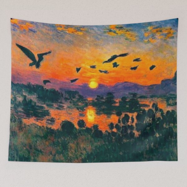 Item preview, Birds above lake during sunset designed and sold by George Hutton Hunter.