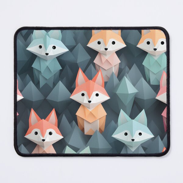 Item preview, Pastel Origami Fox Pattern - Whimsical and Playful Design designed and sold by The Whimsical Homestead.
