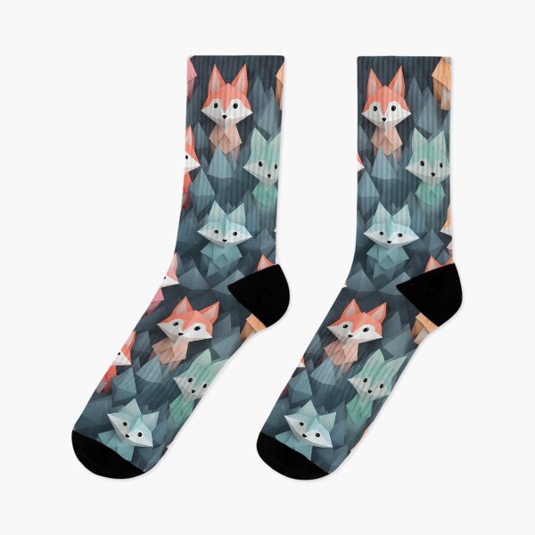 Item preview, Pastel Origami Fox Pattern - Whimsical and Playful Design designed and sold by The Whimsical Homestead.