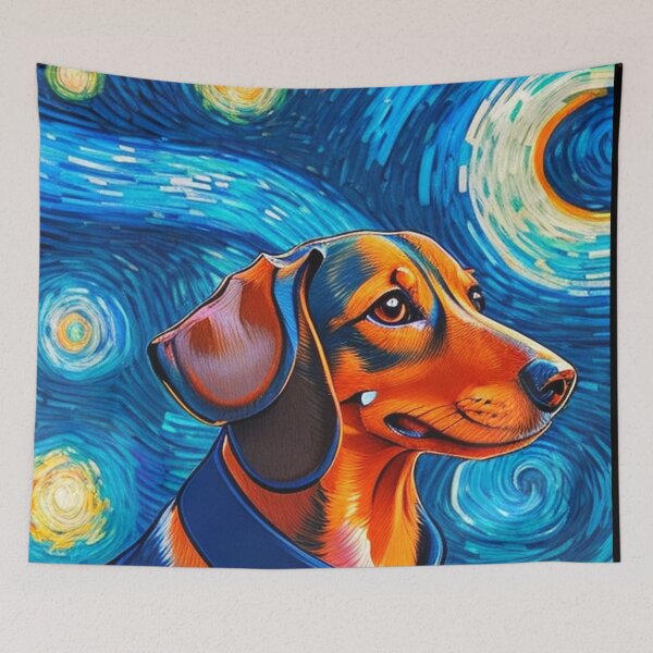 Item preview, Van gogh Starry Night Dachshund  designed and sold by Vangoholic.