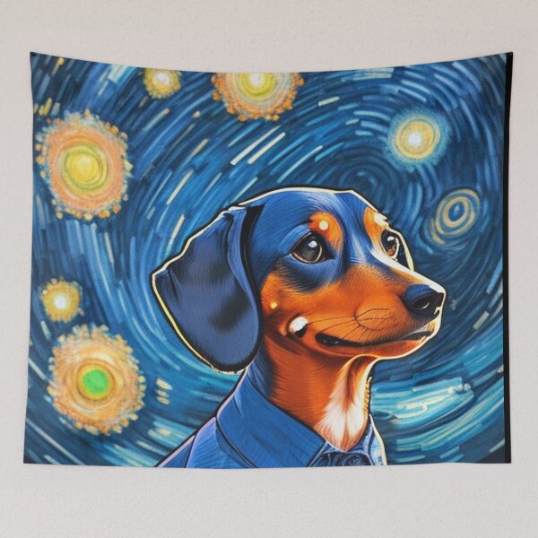 Item preview, Van gogh Starry Night Dachshund  designed and sold by Vangoholic.