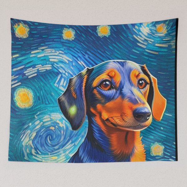 Item preview, Van gogh Starry Night Dachshund  designed and sold by Vangoholic.
