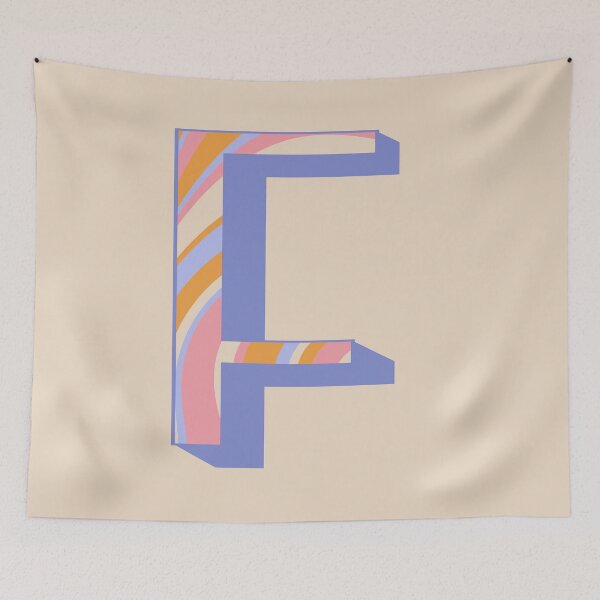Item preview, Purple Retro Wave Letter F designed and sold by Allie Rockhill.