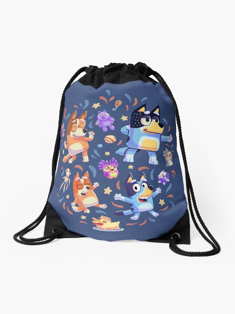 Thumbnail 1 of 3, Drawstring Bag, Dance Mode Bingo Bandit Chilli Heeler designed and sold by Geekydog.