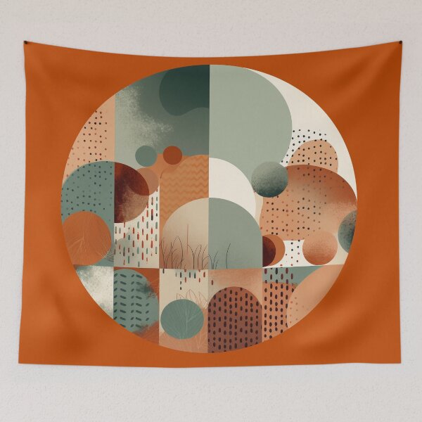 Item preview, Abstract Whimsical Geometry Bauhaus Patterned Earthy design designed and sold by Yambuto.