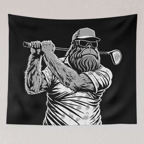 Item preview, Bigfoot Golf Lover Hawaiian Flamingo Funny Dad Golfer designed and sold by GrandeDuc.