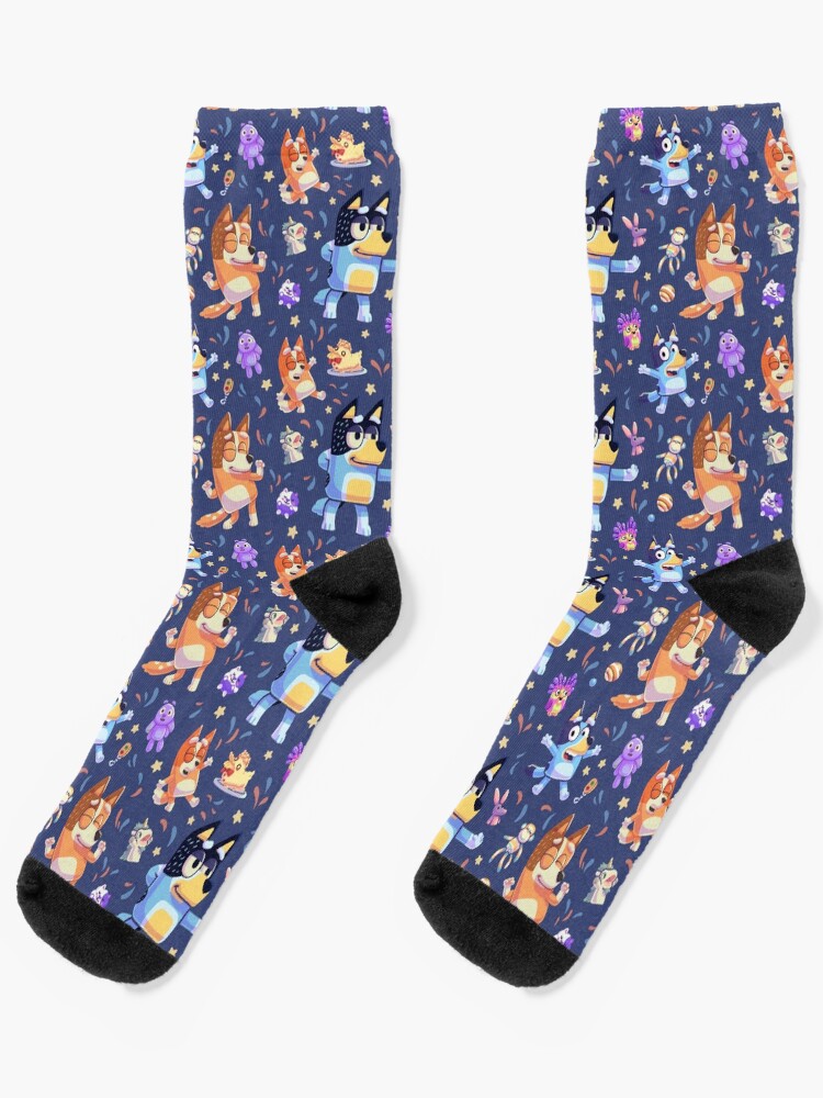 "Dance Mode Bingo Bandit Chilli Heeler" Socks for Sale by Geekydog Redbubble