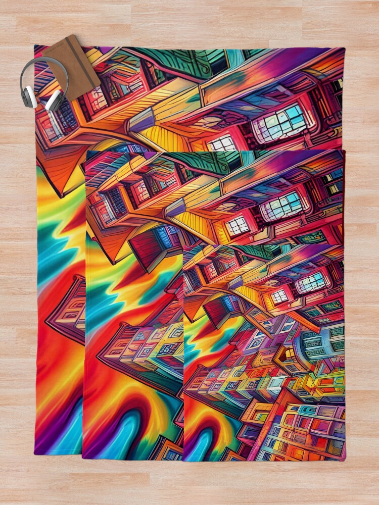 Thumbnail 5 of 6, Throw Blanket, Graffiti City designed and sold by BrooklynPopArts.