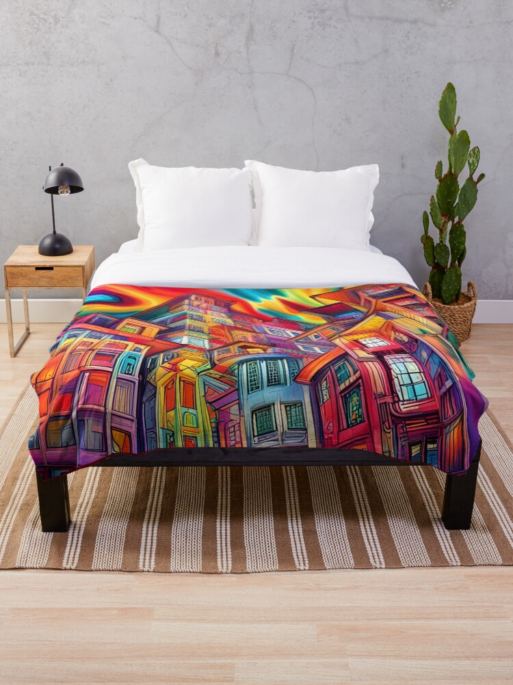 Thumbnail 1 of 6, Throw Blanket, Graffiti City designed and sold by BrooklynPopArts.