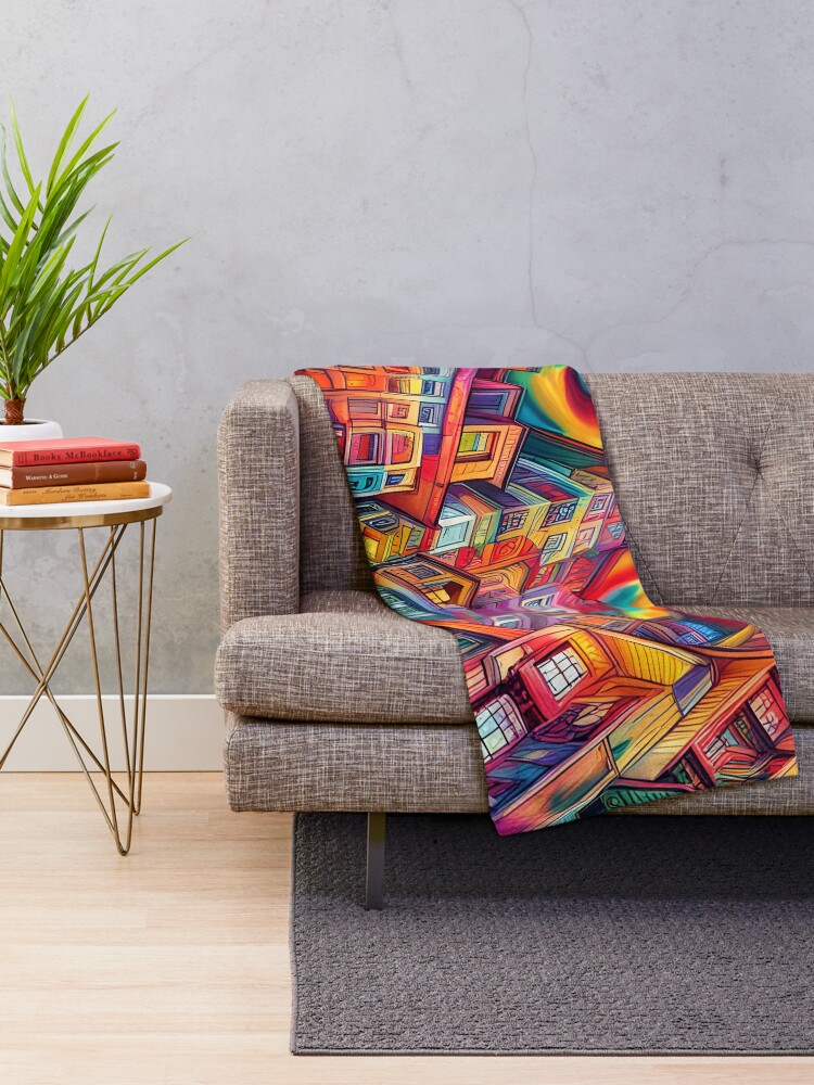 Thumbnail 2 of 6, Throw Blanket, Graffiti City designed and sold by BrooklynPopArts.