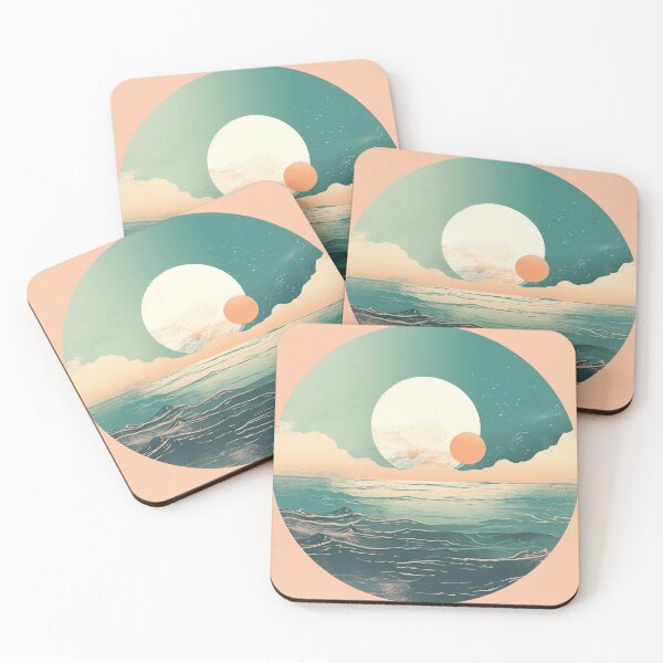 Item preview, Mystical Ocean Waves and Tides with Giant Moon Clouds and Satellite  designed and sold by Yambuto.