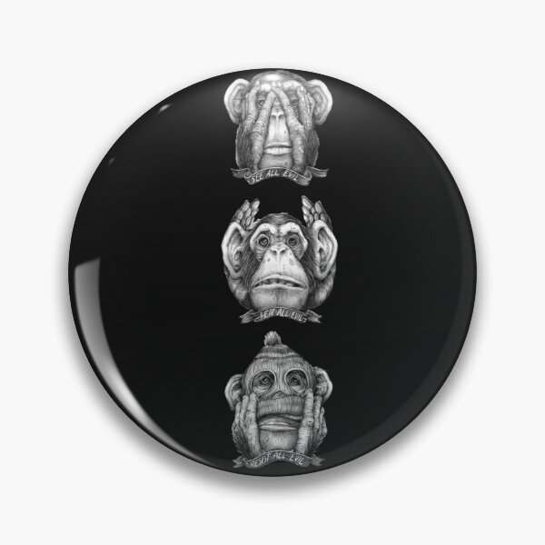 Item preview, three monkeys black designed and sold by ManiaThc.