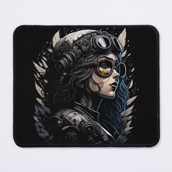 Item preview, Steampunk Art Female Pilot Woman Vintage Portrait designed and sold by SoccaTamam.
