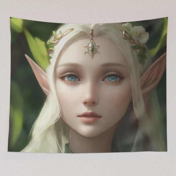 Item preview, Beautiful elf lady - aesthetic anime portrait designed and sold by elearah1.