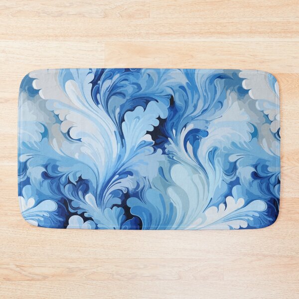 Item preview, Abstract Blue and White Paint Swirl Pattern designed and sold by Blue-Banana.