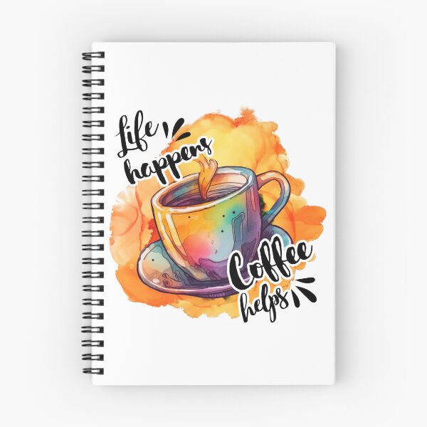 Item preview, Vibrant Watercolour Life Happens Coffee Helps designed and sold by Triplicate Limited.