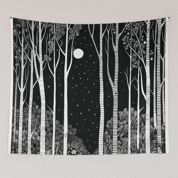 Item preview, BIRCH FOREST @ NIGHT designed and sold by Sweet Goods.