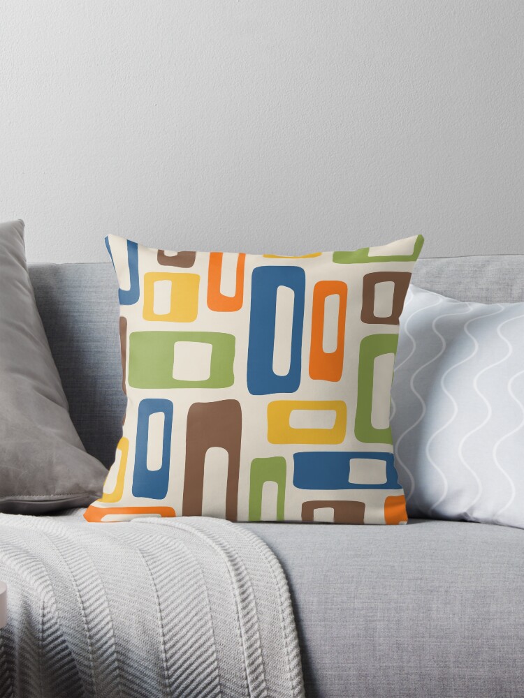 Thumbnail 1 of 4, Pillow, Retro Mid Century Modern Abstract Pattern designed and sold by tonymagnerart.