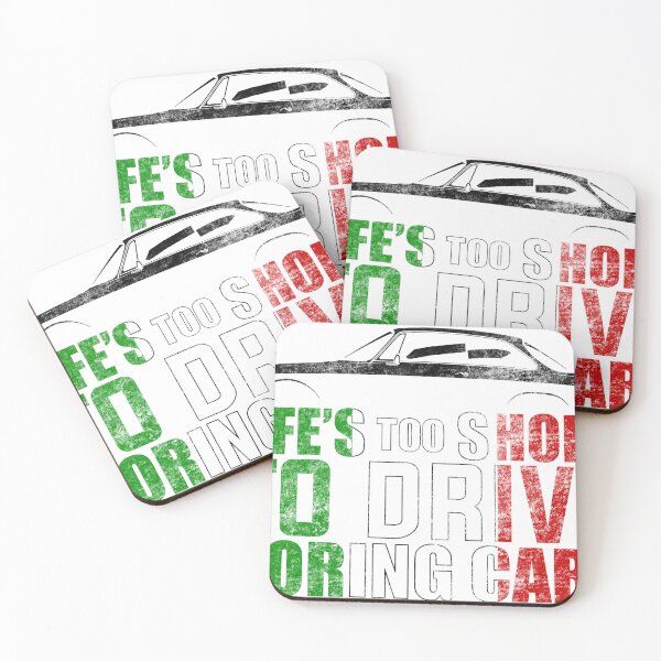 Item preview, Life’s too Short to Drive Boring Cars Alfa (For prints on white and light colours Distressed) designed and sold by Petrolhead T-Shirts and Art.