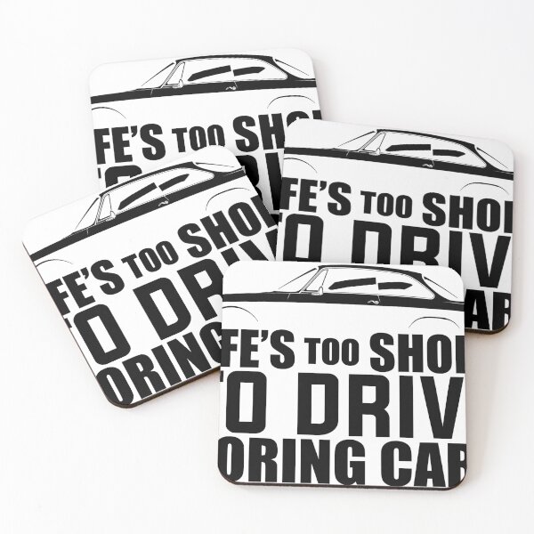 Item preview, Life’s too Short to Drive Boring Cars Alfa (Black) designed and sold by Petrolhead T-Shirts and Art.