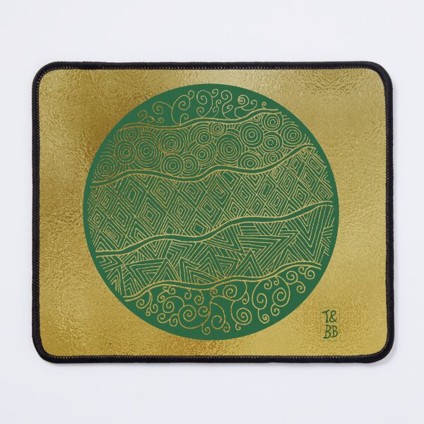 Item preview, The Library - Green and Gold Doodle Art designed and sold by TandBB.